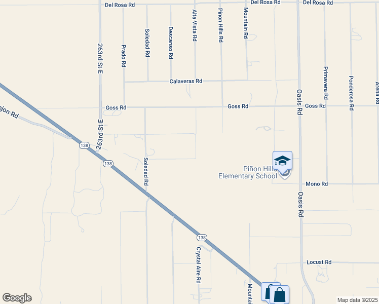 map of restaurants, bars, coffee shops, grocery stores, and more near 460 Solano Road in Pinon Hills