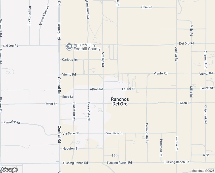 map of restaurants, bars, coffee shops, grocery stores, and more near 11022 Bella Vista Street in Apple Valley