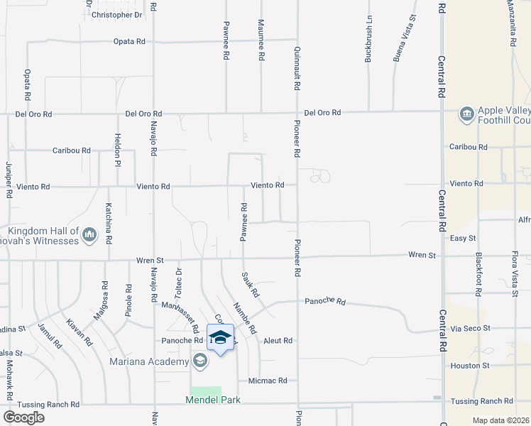 map of restaurants, bars, coffee shops, grocery stores, and more near Laurel Street in Apple Valley