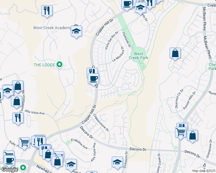 map of restaurants, bars, coffee shops, grocery stores, and more near 28301 Esplanada Drive in Santa Clarita