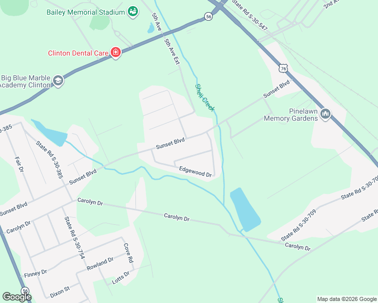 map of restaurants, bars, coffee shops, grocery stores, and more near 112 Edgewood Cir in Clinton