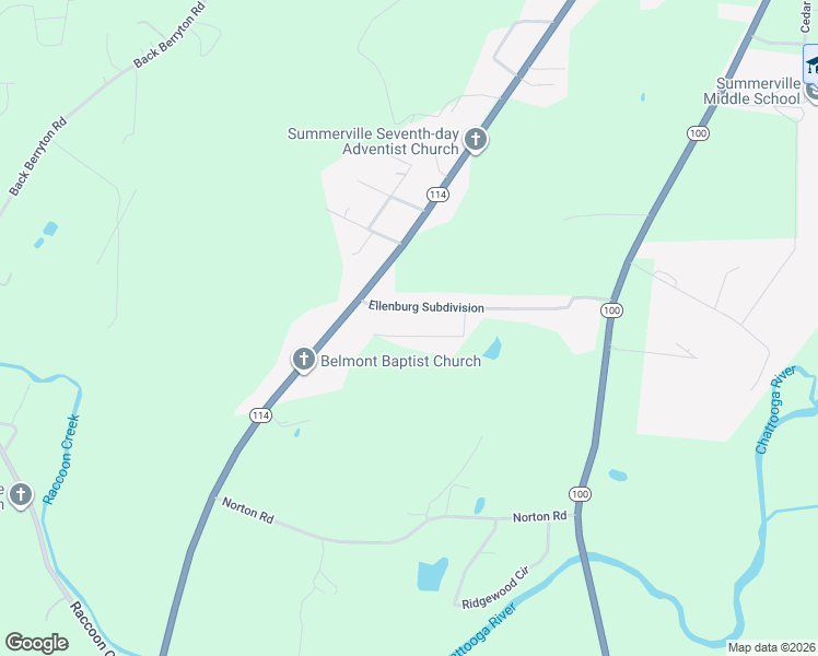 map of restaurants, bars, coffee shops, grocery stores, and more near 108 Mcclain Street in Summerville
