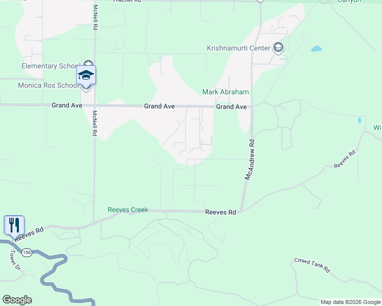 map of restaurants, bars, coffee shops, grocery stores, and more near 483 El Jina Lane in Ojai