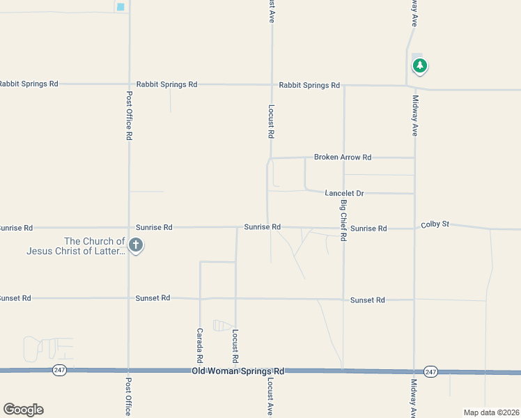 map of restaurants, bars, coffee shops, grocery stores, and more near 34428 Sunrise Road in Lucerne Valley