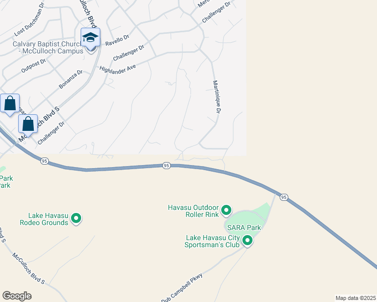 map of restaurants, bars, coffee shops, grocery stores, and more near 2000 Martinique Drive in Lake Havasu City
