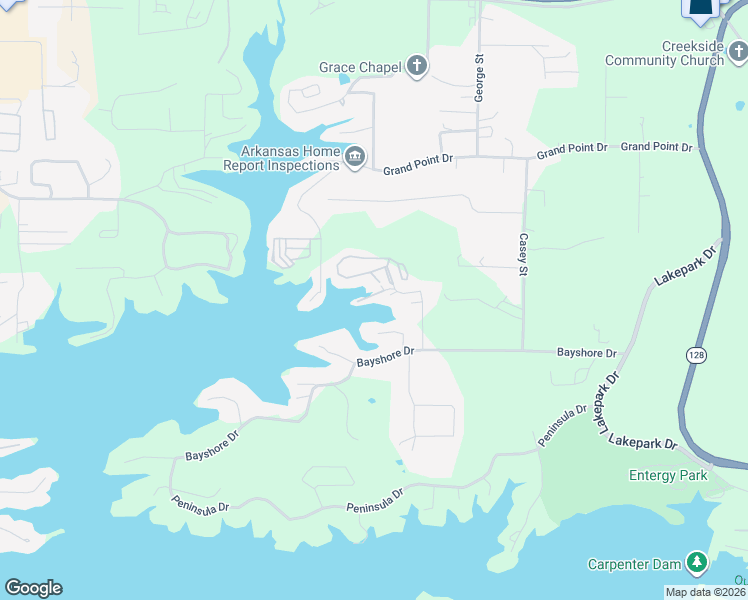 map of restaurants, bars, coffee shops, grocery stores, and more near 211 Bayshore Cove in Hot Springs
