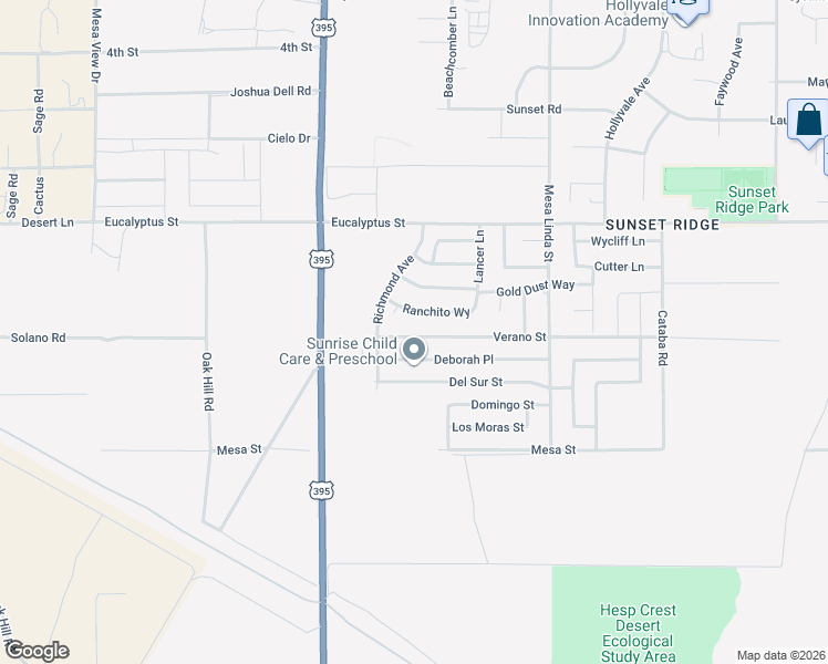 map of restaurants, bars, coffee shops, grocery stores, and more near 12286 Deborah Place in Victorville