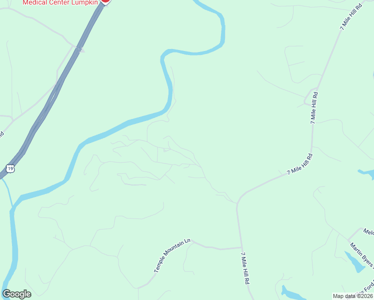 map of restaurants, bars, coffee shops, grocery stores, and more near Fox Mountain Lane in Lumpkin County