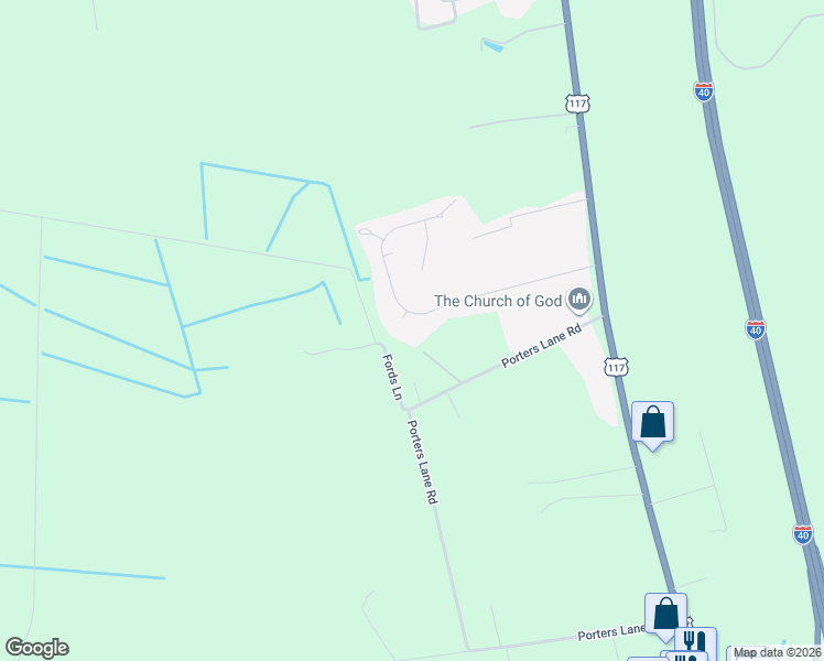 map of restaurants, bars, coffee shops, grocery stores, and more near 350 Porters Lane Road in Rocky Point