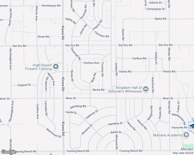 map of restaurants, bars, coffee shops, grocery stores, and more near 11033 Moki Road in Apple Valley