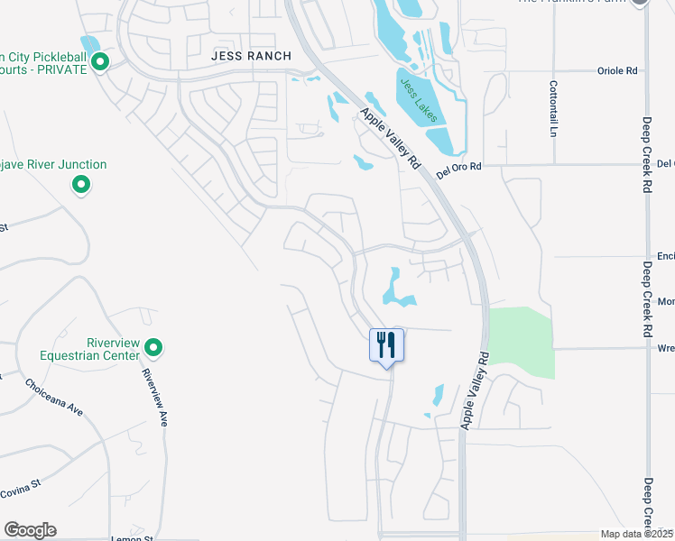 map of restaurants, bars, coffee shops, grocery stores, and more near 19390 Galloping Hill Road in Apple Valley