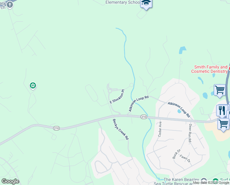 map of restaurants, bars, coffee shops, grocery stores, and more near 104 Leyland Way in Hampstead