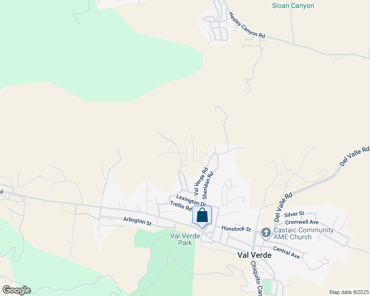 map of restaurants, bars, coffee shops, grocery stores, and more near Bonita Avenue in Val Verde