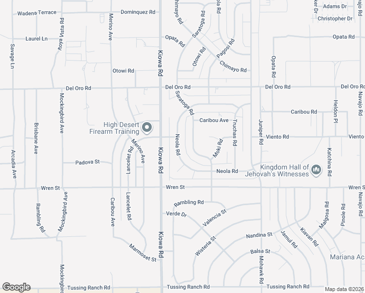 map of restaurants, bars, coffee shops, grocery stores, and more near 11015 Neola Road in Apple Valley
