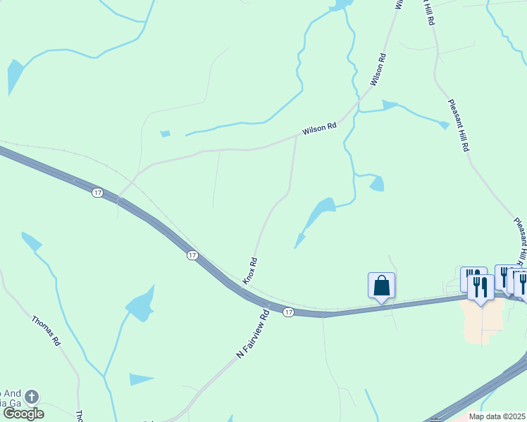 map of restaurants, bars, coffee shops, grocery stores, and more near 343 Knox Road in Martin