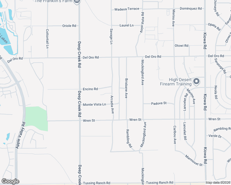 map of restaurants, bars, coffee shops, grocery stores, and more near Arcadia Avenue in San Bernardino County