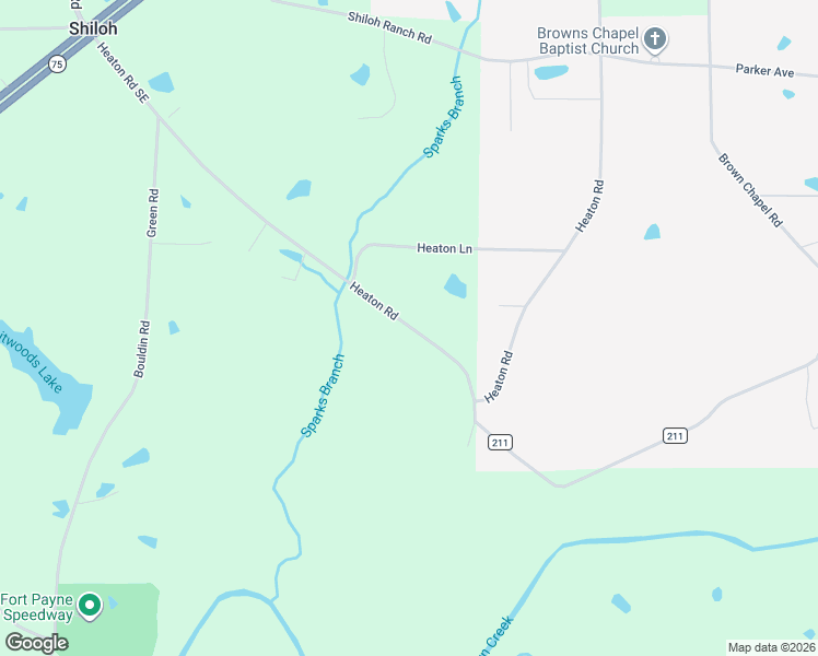 map of restaurants, bars, coffee shops, grocery stores, and more near 982 County Road 215 in Rainsville