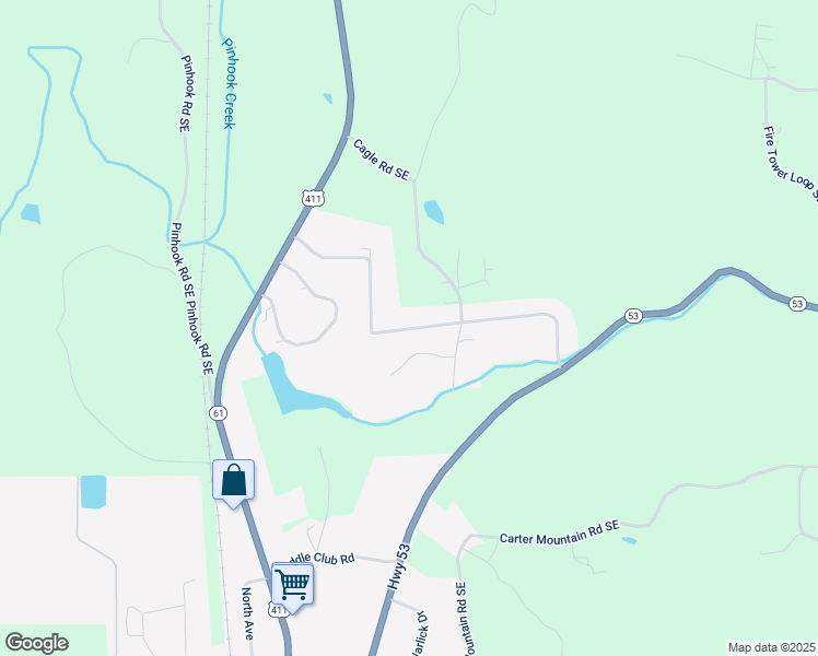 map of restaurants, bars, coffee shops, grocery stores, and more near 362 Scott Brown Road Southeast in Fairmount