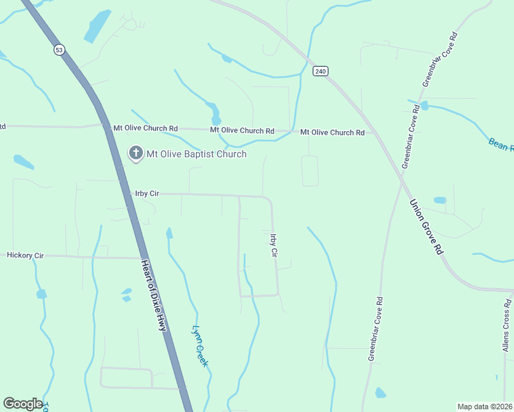 map of restaurants, bars, coffee shops, grocery stores, and more near 420 Irby Circle in Union Grove