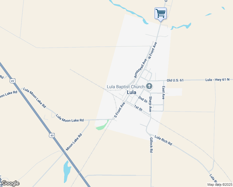 map of restaurants, bars, coffee shops, grocery stores, and more near 157 Fletcher Road in Coahoma