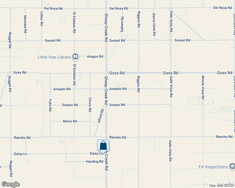 map of restaurants, bars, coffee shops, grocery stores, and more near 4171 Amador Road in Phelan