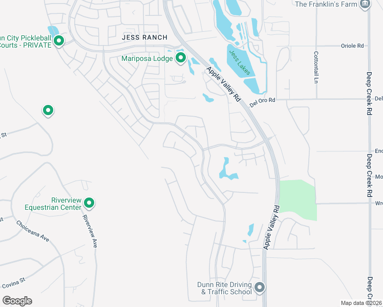 map of restaurants, bars, coffee shops, grocery stores, and more near 19389 Galloping Hill Road in Apple Valley
