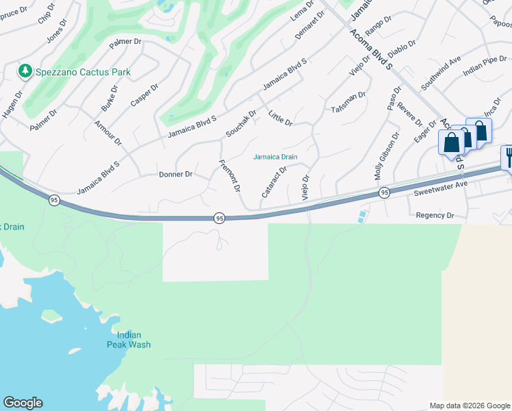 map of restaurants, bars, coffee shops, grocery stores, and more near 901 Cataract Drive in Lake Havasu City