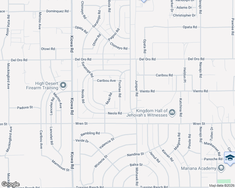 map of restaurants, bars, coffee shops, grocery stores, and more near 11111 Truchas Road in Apple Valley