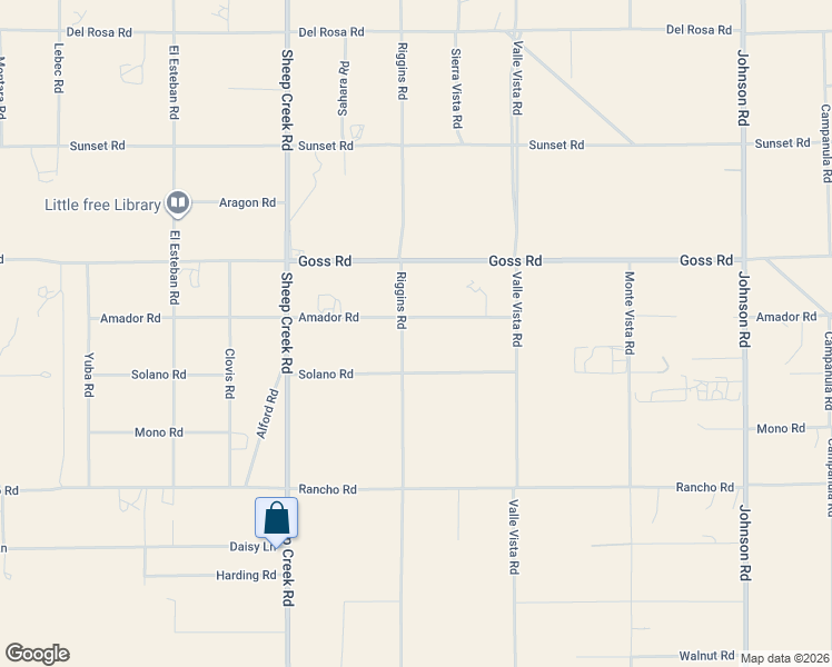 map of restaurants, bars, coffee shops, grocery stores, and more near 4384 Amador Road in Phelan