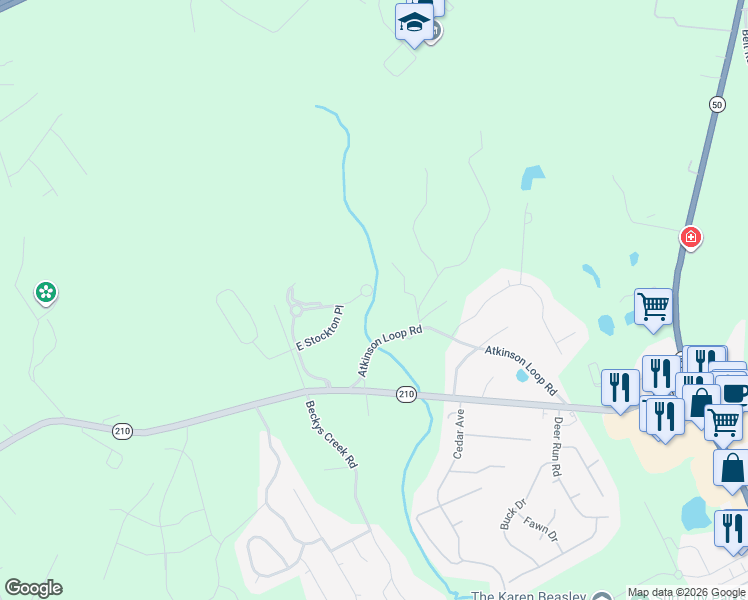 map of restaurants, bars, coffee shops, grocery stores, and more near 124 Leyland Way in Hampstead