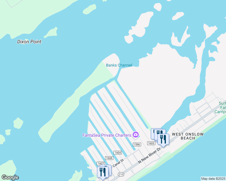 map of restaurants, bars, coffee shops, grocery stores, and more near 9113 East 9th Street in Surf City