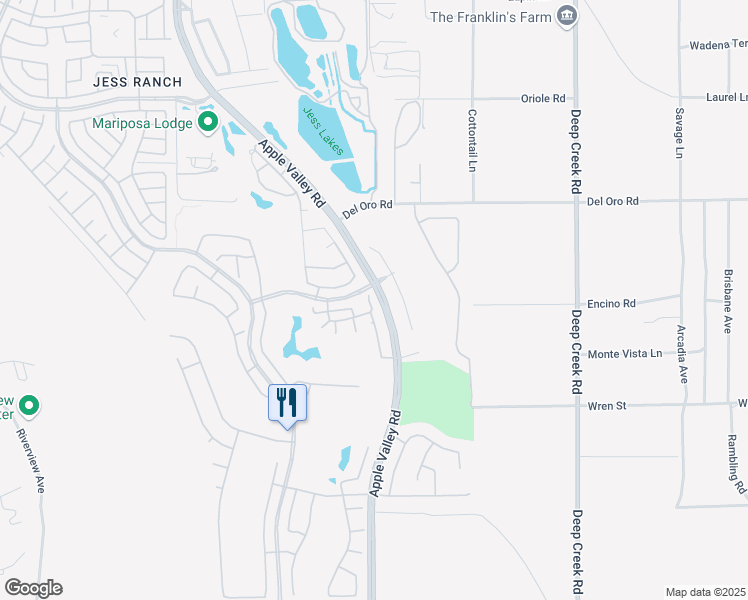 map of restaurants, bars, coffee shops, grocery stores, and more near 11125 Sun River Court in Apple Valley