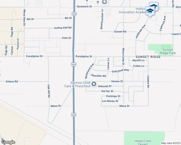map of restaurants, bars, coffee shops, grocery stores, and more near 12322 Craven Way in Victorville