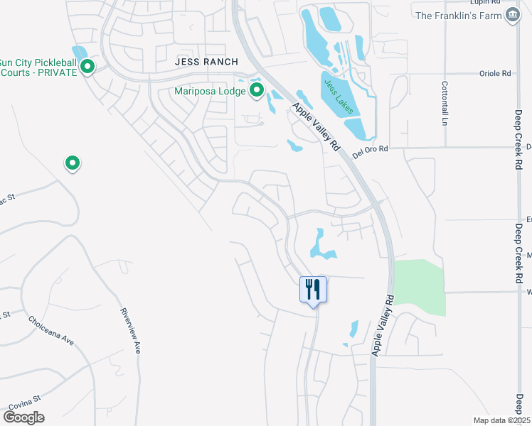 map of restaurants, bars, coffee shops, grocery stores, and more near 19365 Galloping Hill Road in Apple Valley