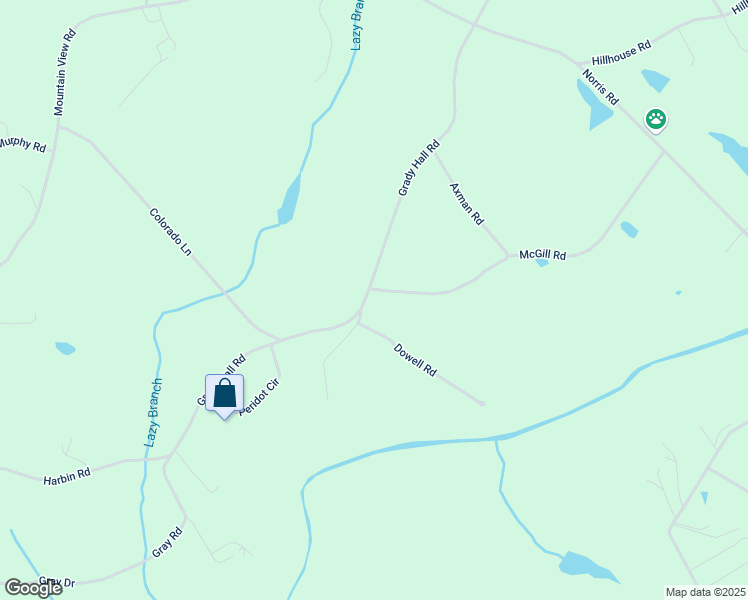 map of restaurants, bars, coffee shops, grocery stores, and more near 1401 Grady Hall Road in Anderson