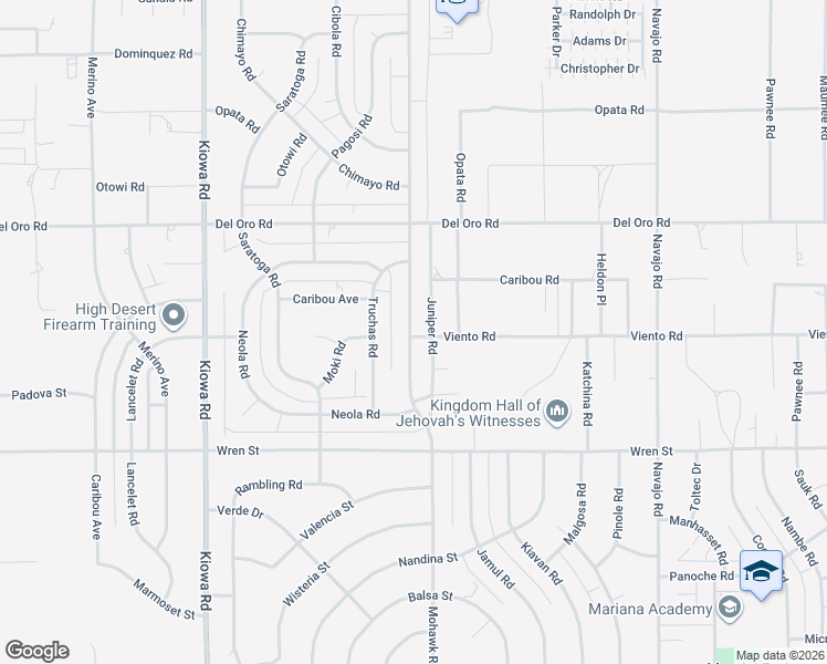 map of restaurants, bars, coffee shops, grocery stores, and more near 11117 Mohawk Road in Apple Valley