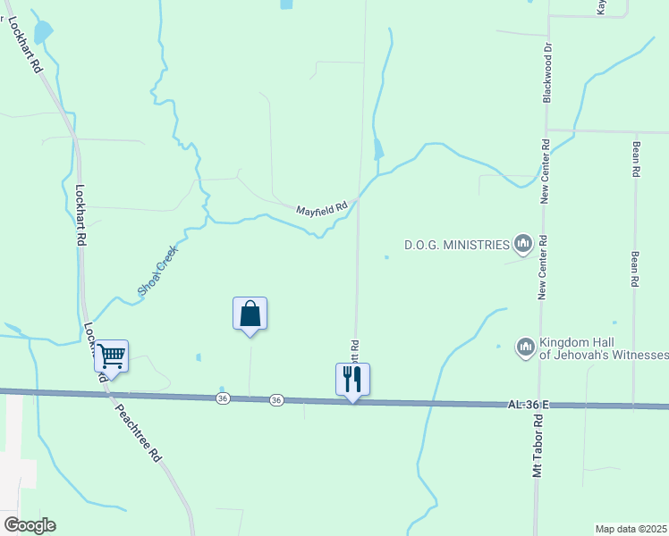 map of restaurants, bars, coffee shops, grocery stores, and more near 170 Tapscott Road in Hartselle