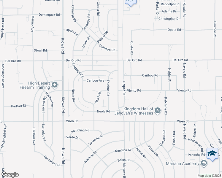 map of restaurants, bars, coffee shops, grocery stores, and more near 11111 Truchas Road in Apple Valley