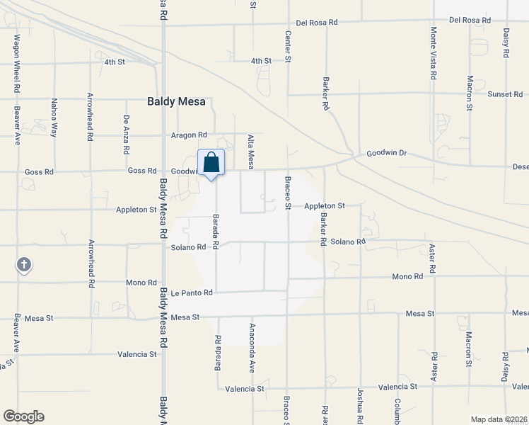 map of restaurants, bars, coffee shops, grocery stores, and more near Appleton Street in Victorville