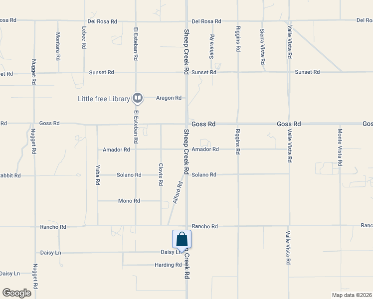 map of restaurants, bars, coffee shops, grocery stores, and more near 4200 Sunnyslope Road in Phelan