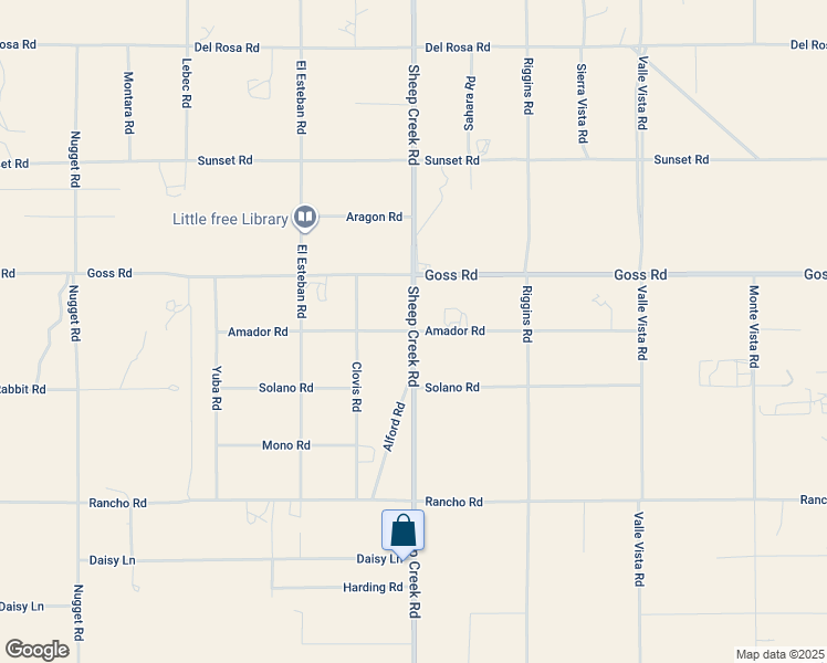 map of restaurants, bars, coffee shops, grocery stores, and more near Sheep Creek Road in Phelan