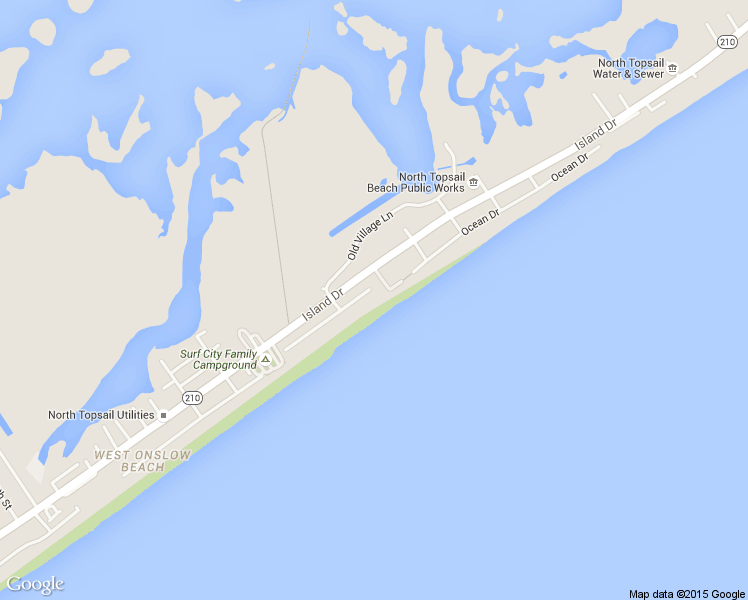 map of restaurants, bars, coffee shops, grocery stores, and more near 122 N Permuda Wynd in North Topsail Beach
