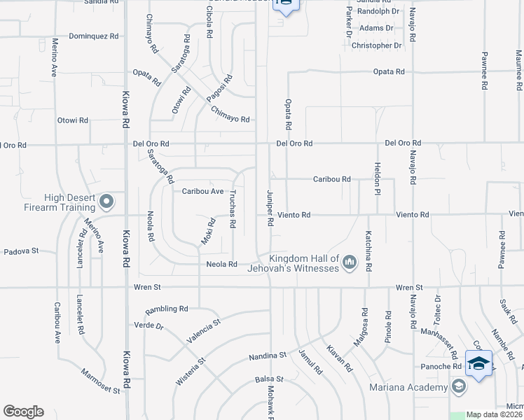map of restaurants, bars, coffee shops, grocery stores, and more near 11117 Mohawk Road in Apple Valley