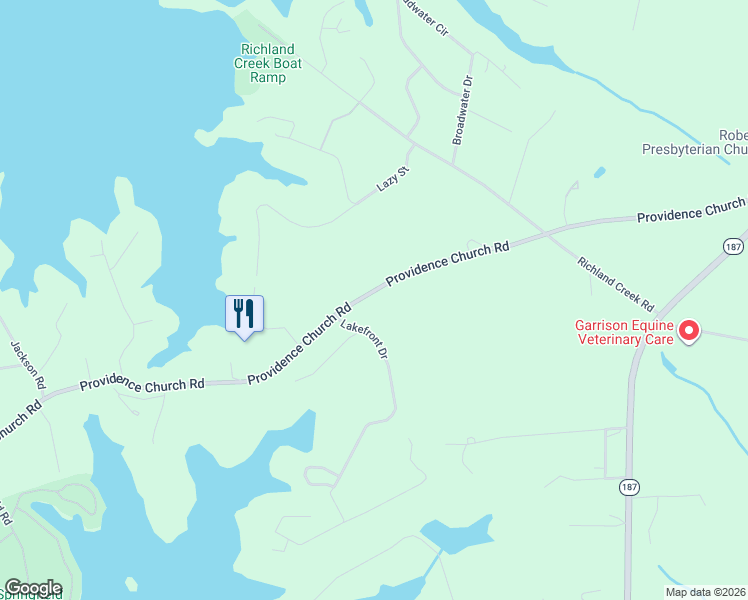 map of restaurants, bars, coffee shops, grocery stores, and more near 1500 Providence Church Road in Anderson