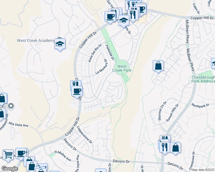 map of restaurants, bars, coffee shops, grocery stores, and more near 28371 Vela Way in Santa Clarita