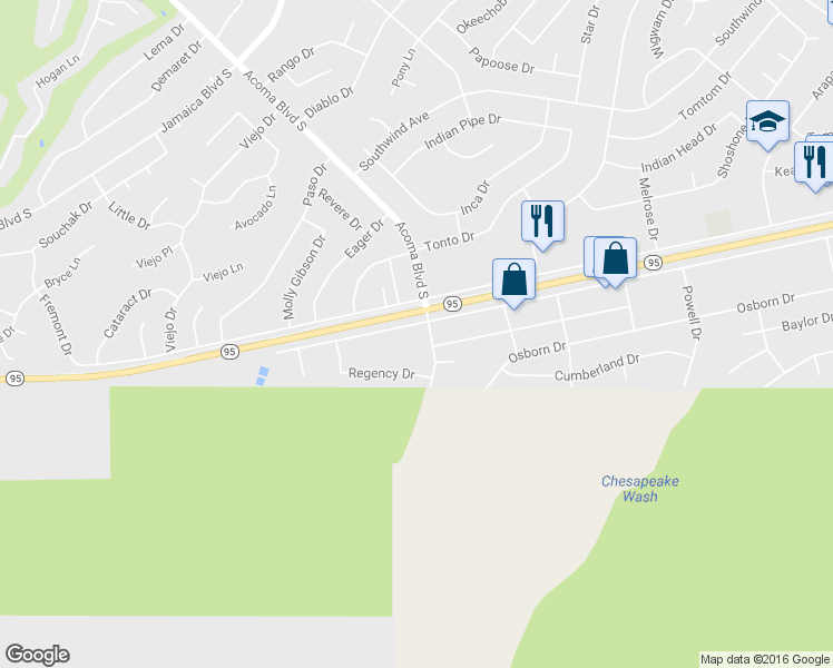 map of restaurants, bars, coffee shops, grocery stores, and more near 2660 Sweetwater Avenue in Lake Havasu City