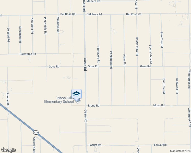 map of restaurants, bars, coffee shops, grocery stores, and more near 11175 Primavera Road in Pinon Hills