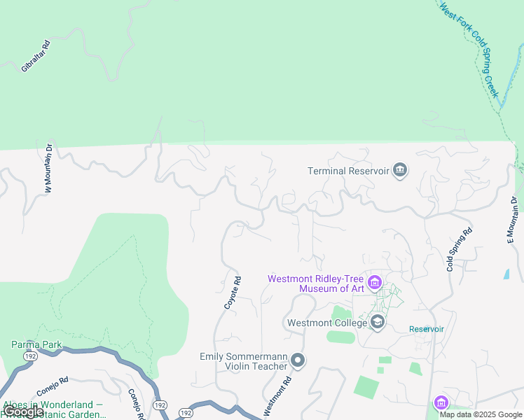 map of restaurants, bars, coffee shops, grocery stores, and more near 2 East Mountain Drive in Montecito