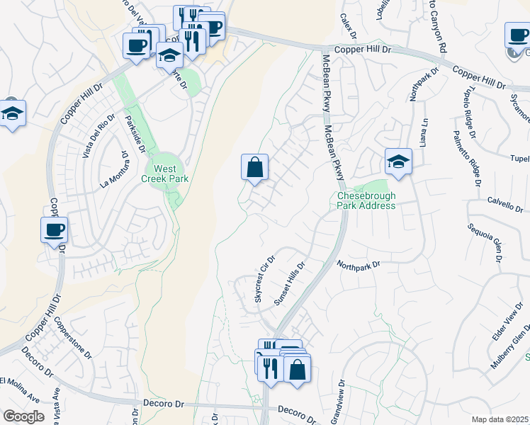 map of restaurants, bars, coffee shops, grocery stores, and more near 27992 Green House Court in Santa Clarita