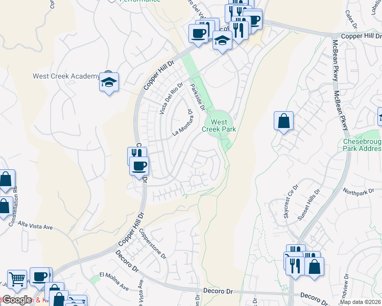 map of restaurants, bars, coffee shops, grocery stores, and more near 28394 Camino Del Arte Drive in Santa Clarita